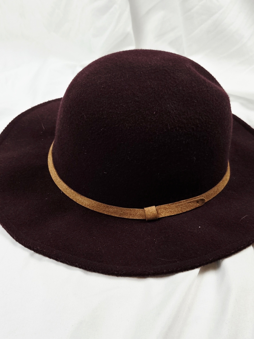 Adam Levine Burgundy Fedora Hat Brown Gold Band Wide Brim OSFM